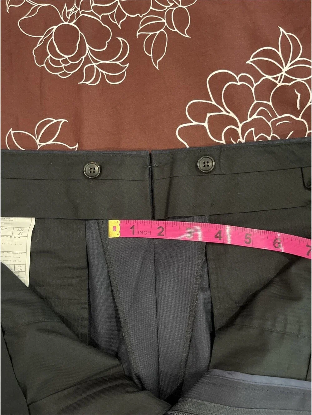PRISTINE SUITSUPPLY MENS NAVY BLUE DRESS PANTS 38x29 SIDE TABS VGC 513.361/225